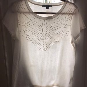 Forever 21 Cream beaded shirt